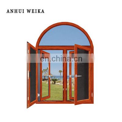 PVC curve casement  Windows America Europe style windows  pvc casement windows with crank shaft top arch