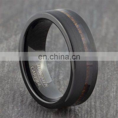 Black Wood GrainStainless Steel Ring Men's Fashion Ring Accessories photo-4