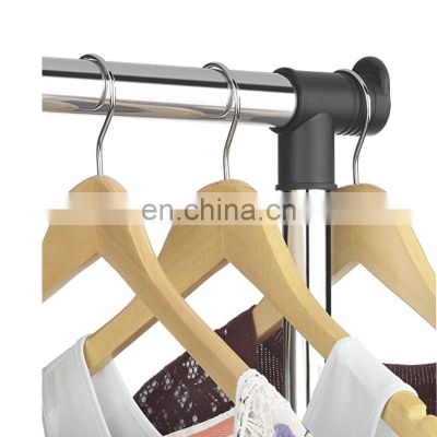 Stainless steel clothes rack double pole telescopic clothes rack on both sides floor clothes rack