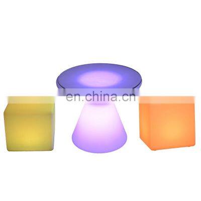 led cube chair outdoor waterproof bar chair cocktail tables plastic cube stool sedia quadrata