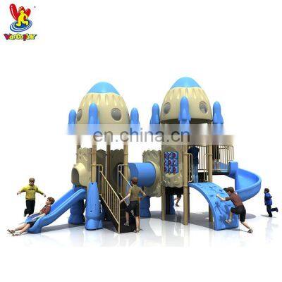 Rocket Theme Amusement Park Rides Kids Games Playsets Outdoor Plastic Slide Playground Equipment for Amusement Park