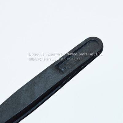 Black plastic tweezers clean carbon fiber tweezers pointed flat elbow round 93305