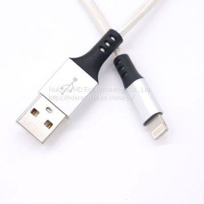 Free Sample Wholesale Braided Iphone Cable 1m 3ft USB To Lightning Cable For Iphone Charger Cable HD9020