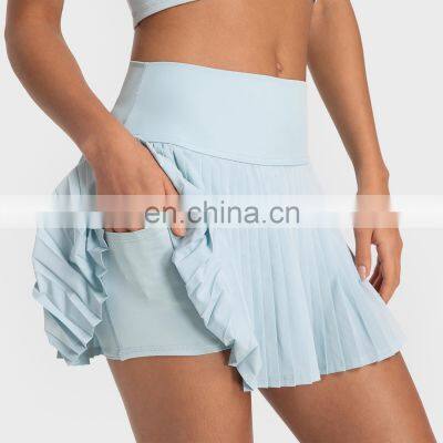 Pleated Tennis Pickleball Skirts With Nylon Pocket Shorts Custom Quick Dry Sportswear For Girls photo-2