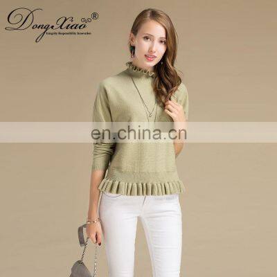 Hot Selling Ladies' 100% Pure Cashmere Sweater Long Sleeved Knitted Preppy Style for Spring OEM Service Available photo-5