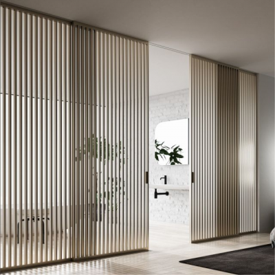 With OPK Sliding System Glass Door Partition for Bedroom Living Bathroom Room Star Hotel Villa Apartment Aluminum Slide Indoor