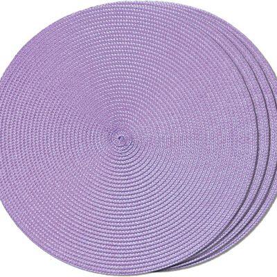 purple 4 Table Mats for Dining Kitchen Tables  Decorations Natural Woven Heat Resistant Place Mats 15 Inch Trivets for Hot Pots and Pans