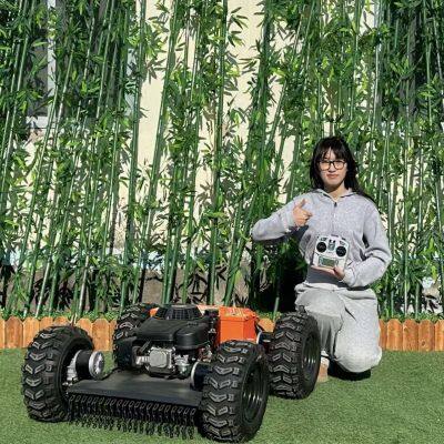 Vigorun Robot Cortacésped con Ruedas de 4 Tiempos, Autopropulsado y Propulsado por Gasolina de Grado Industrial, con Alcance de 200 m
