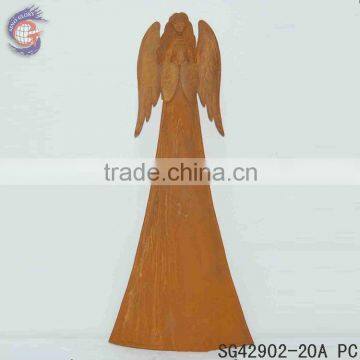 Rusty crafts sculpture of metal angel statue outdoor decorations