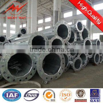 BV 15m 12KN outdoor galvanized steel mast pole for Africa