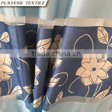 Polyester Voile Jacquard Stripe 8 Eyelets Window Blue Panels photo-2