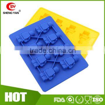 DIY lego ice mold silicone ice cube tray / 8 Lego robot silicon ice tray