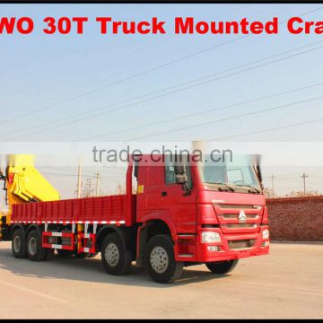 howo 8*4 380hp euro3 30Ton Truck Mounted Crane for sale made in china