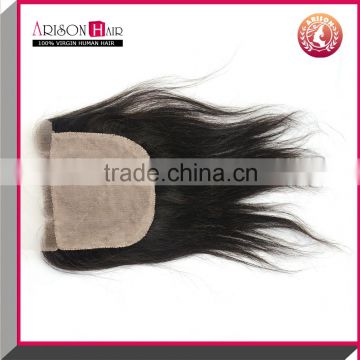 Factoty Price Promotion 100% Silk Base Lace Closures Virgin Brazilian Hair 3 Way Part Closure