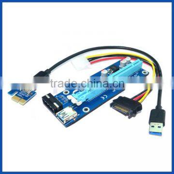 PCI-E PCI Express Riser 1X to 16X USB 3.0 converter card for Bitcoin