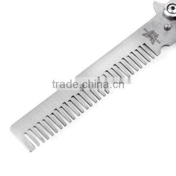 Pro Salon Stainless Steel Folding Practice Training Butterfly Comb photo-5