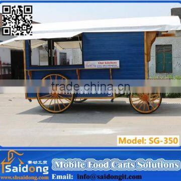 Sightseeing mobile carriage horse cart/mobile food cart/ice cream selling cart for sale