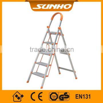 CE certificated Aluminum Household 5 step household ladders