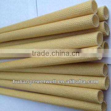 Yellow fiberglass sleeving with silicone coated