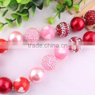 Hot Selling Valentine Day Bulk loose acrylic beads necklaces,Wholesale handmade chunky colorful beads necklaces!!!