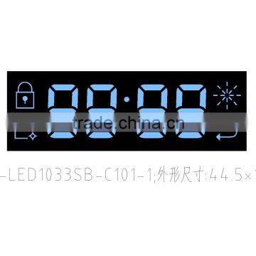 4 digit show timer ice blue color seven segment display for degree centigrade