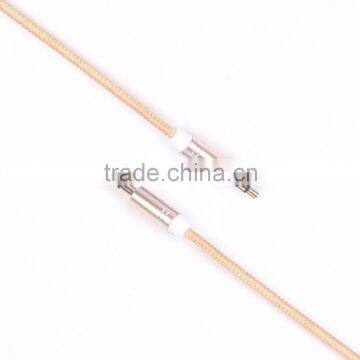 3.5mm Car Aux audio cable with male to male metal shell