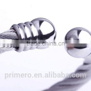 NEW Design Silver With 18K Gold Cable Cuff Bangles Classics Bracelet photo-6