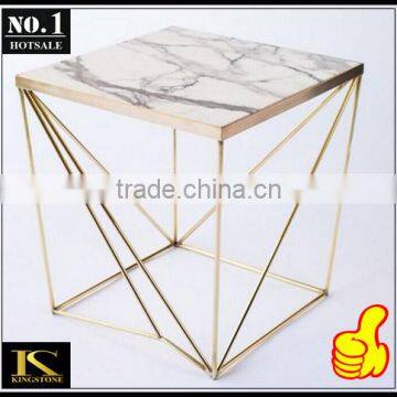 Marble Top-table, Metal-Framed Coffe Table