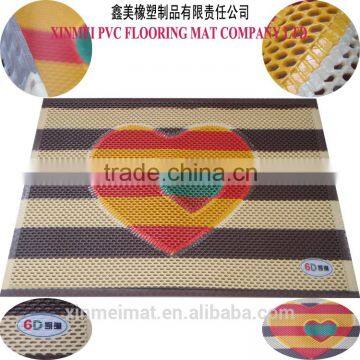 heart PVC non slip heart shape outdoor rugs