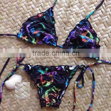 New direct manufacturer bikini set push up vintage swimwear bottom &top swimsuit