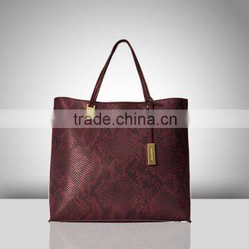 JL024- hot sale printing python pattern fashion design branded tote bag ladies alibaba china                        
                                                Quality Choice