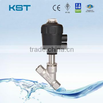 2000Y-J614F-16P Thread Pneumatic Angle Seat Valve SS304 SS316 Material