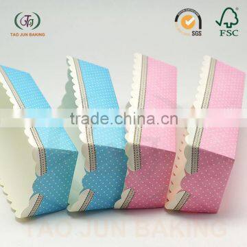Food Grade Rectangle Shaped Disposable Paper Cake Baking Cups Cupcake Liners Lace Edge photo-3