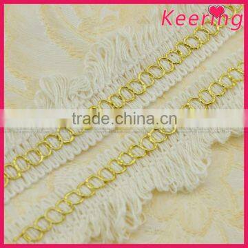 wholesale tassel cotton fringe trim for lady dresses decorative