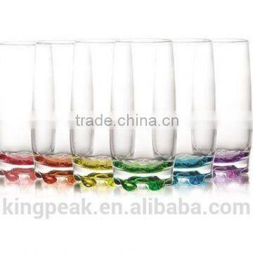 Colored Glass Tumblers Glassware Drinking Cups Water Juice Gift Set 6 pc