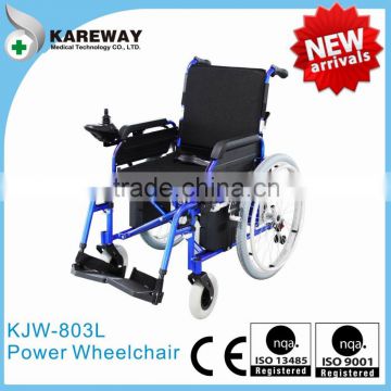 Aluminum frame lightweight power folding wheelchair with 24" PU tyre