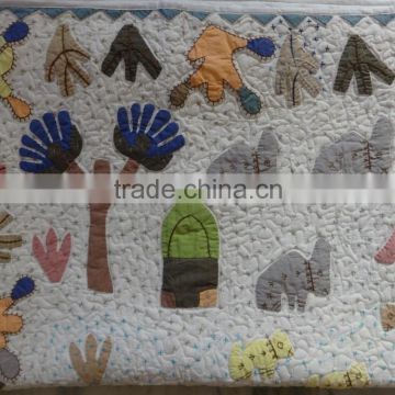 Indian Village Theme Quilt Handmade Cotton Bedspread Queen Bedspreads Patchwork Bedding Quilts