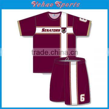 classic style sublimation maroon color soccer uniform set