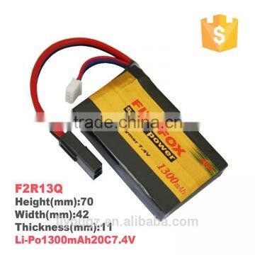 Hot Selling High Power Lipo Battery F2R13Q Power Lipo Airsoft Gun Battery For UPS 1300mAh 20C 7.4V