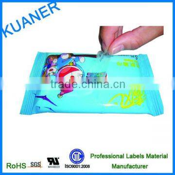 Transparent BOPP self adhesive transparent film labels jump roll / removabel adhesive label papers