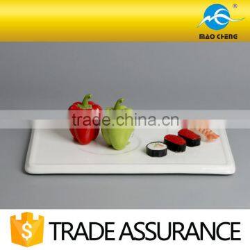 14'' White Fine China Rectangular Ceramic Big Tray photo-2