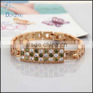 cheap brass rectangles cubic zircon colourful bracelet