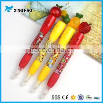 Special design ballpoint pens with fruit decoration promotional plastic fruit gift ball pen