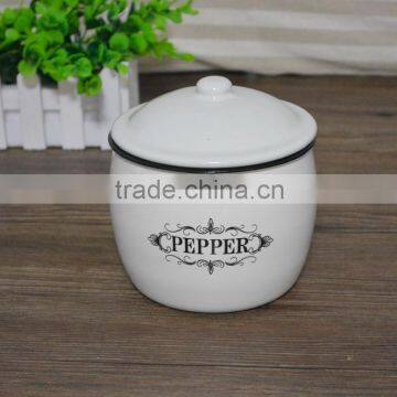 9001L enamel jar, bell round canister