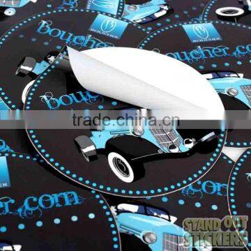 logo with black background circle custom stickers(M-A439)