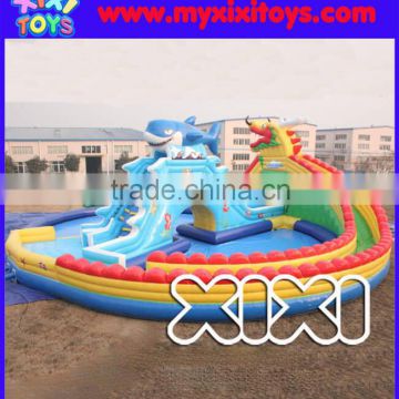 Outdoor large inflatable water amusement park with inflatable water slide for sale                        
                                                Quality Choice