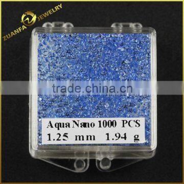 wholesale machine cut gemstones wax casting 1.25mm nano aquamarine wuzhou elegant stone