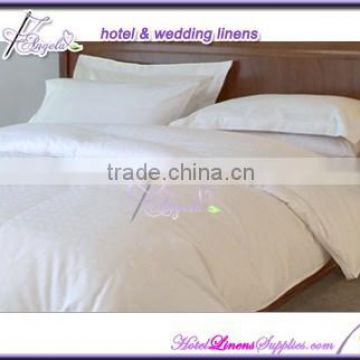 wholesale used hotel bed linens , hotel bedding sets made of 250TC white plain sateen fabric