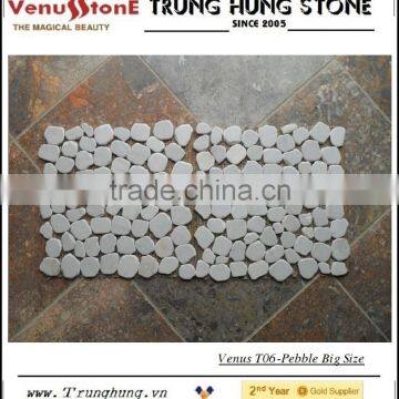 Milky White Marble Pebble Mosaic - Big Size photo-3