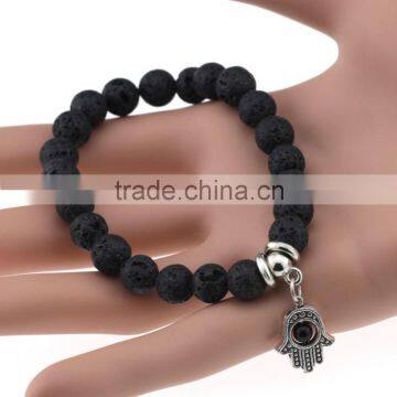 Handmade Fashion Unisex Popular Nature Volcanic Cute Pendant Elasticity Bracelet